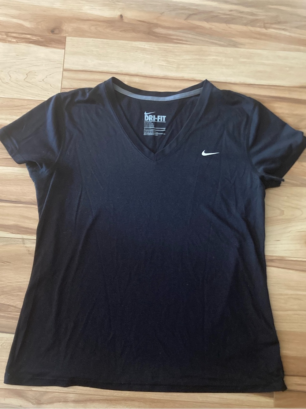 Nike Black V-Neck Dri-FIT Short Sleeve Tee